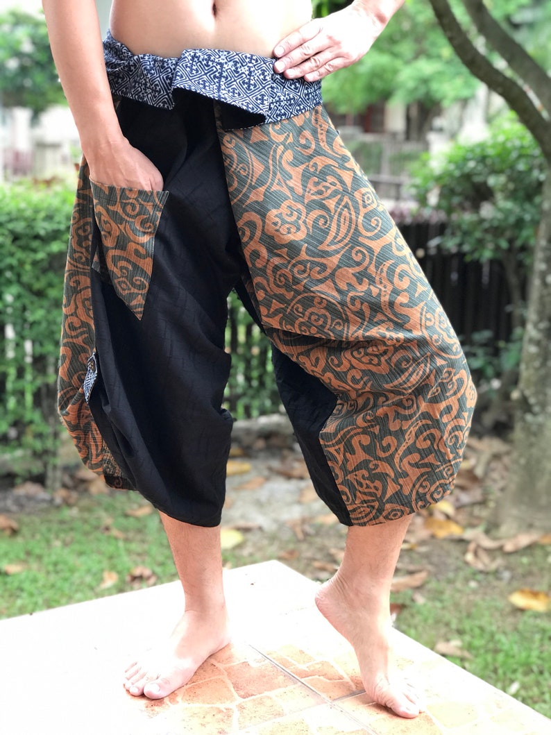 SR0677 Samurai Pants Harem pants have fisherman pants style wrap around waist