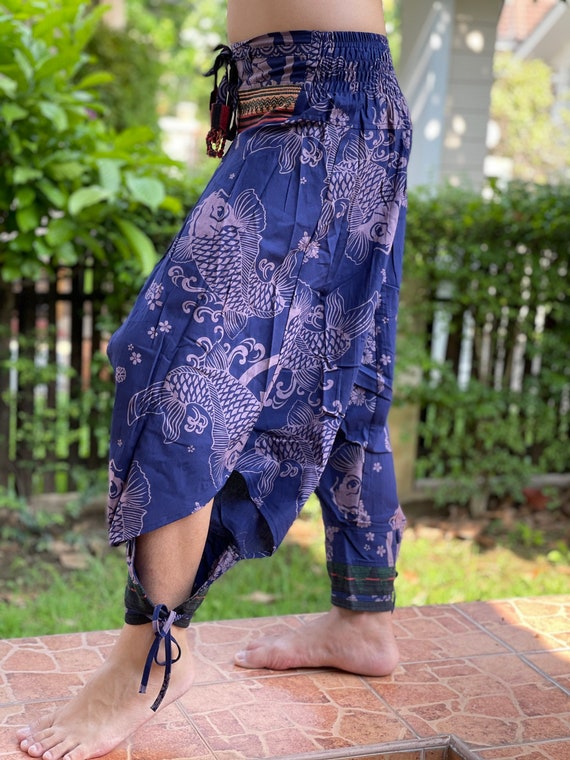 BT0075 Thai Hill Tribe Fabric Women's Harem Pants With Ankle