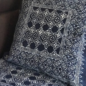 CV0021 Get  2pcs of  54 x 54 cms Indigo Cushion cover, boho, bohemian,Thai cushion excl. pillow