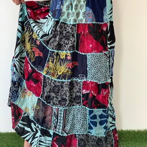 SK0817 Patchwork Bohemian Skirt. Long skirt, boho style, Beach Skirt