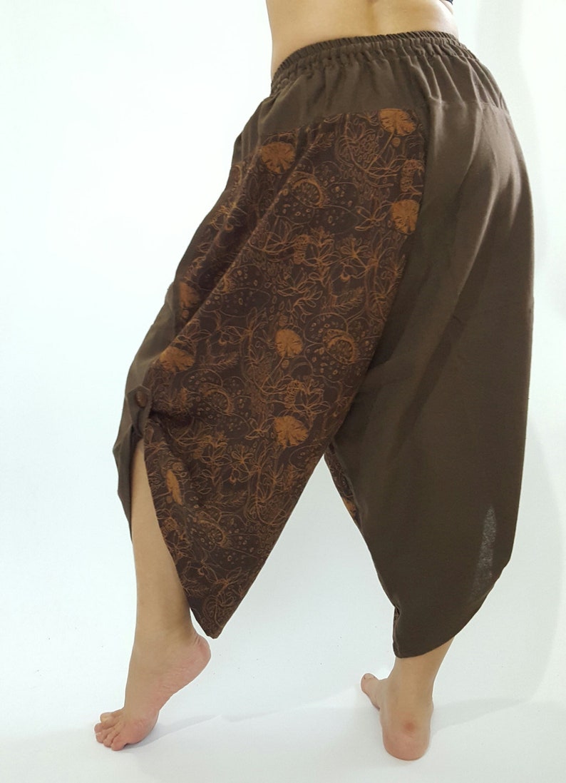 HC0228 Super soft Coconut button up cotton pants In Brown