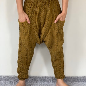 CG0058 Cotton gauze pants, Harem Pants super soft rayon baggy unisex harem pants have the &quot;flow&quot;, perfect of yoga