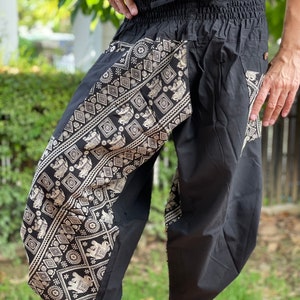 XL0055 New arrival Samurai pants,  Handmade pants, men&#39;s fashion, unisex Yoga Harem Pants  - elastic waistband