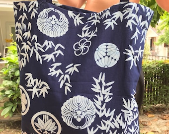 BG0051 Indigo design bag, beach bag, school bag, totes, handmade Totes,