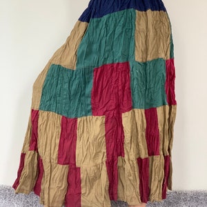 SK0313 Cotton Soft Patchwork Bohemian Skirt. Long skirt, boho style, Beach Skirt