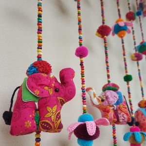 Elephant set B 100% Handmade Cute Doll Beads Curtain For Home Decoration (For Window)