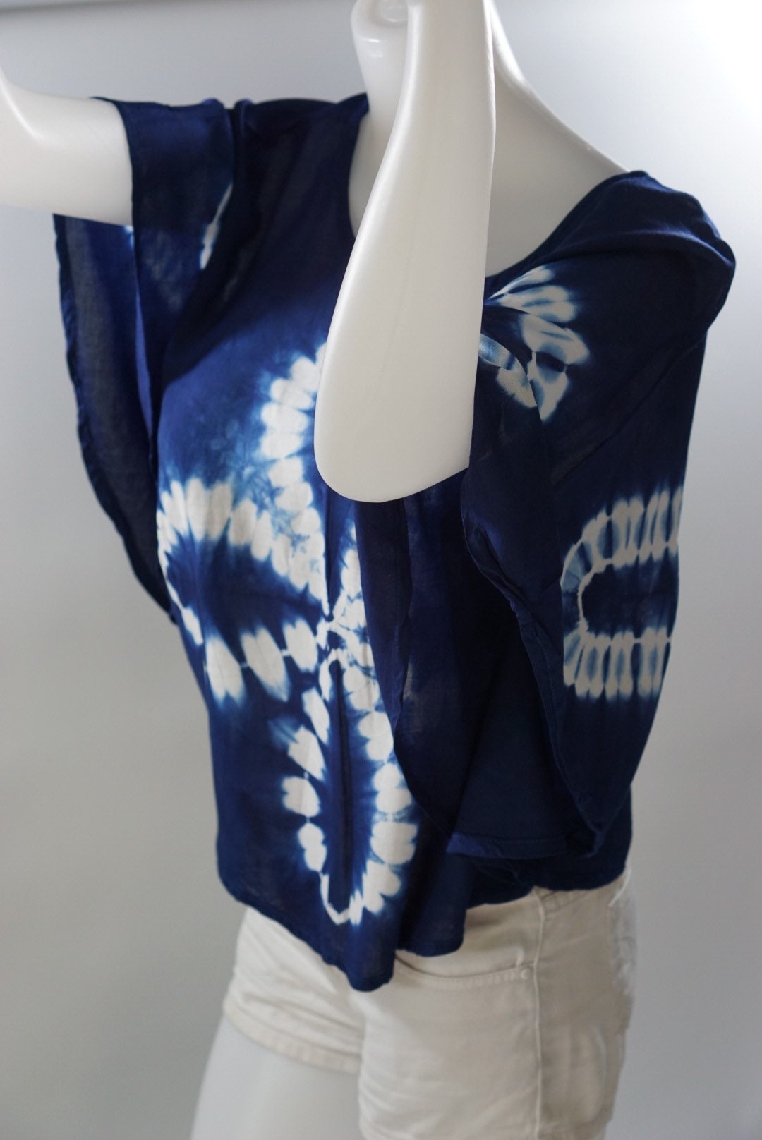 BL0164 Shibori Indigo Blouse Solf Shibori Blouse Tie Dye - Etsy