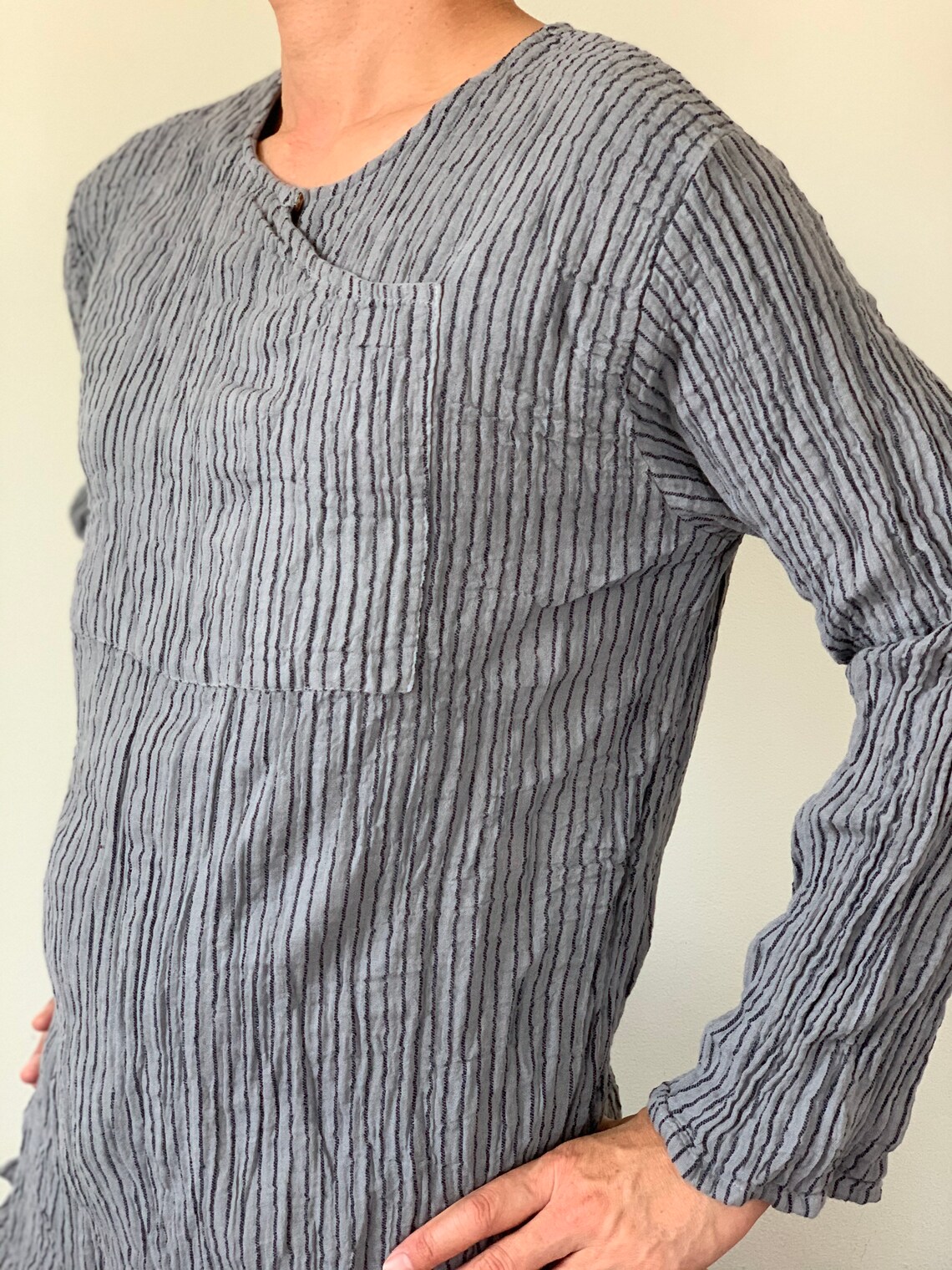 CG0303 Double gauze cotton Top Crinkle Cotton Tunic Long Etsy