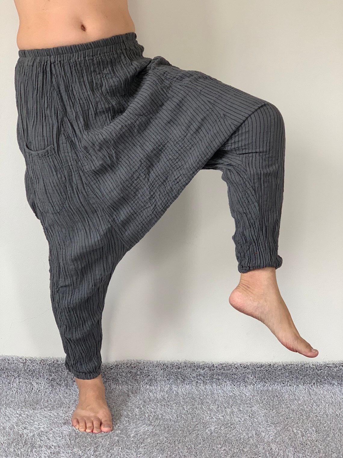 CG0036 Cotton Gauze Pants Harem Pants Super Soft Baggy Unisex Etsy