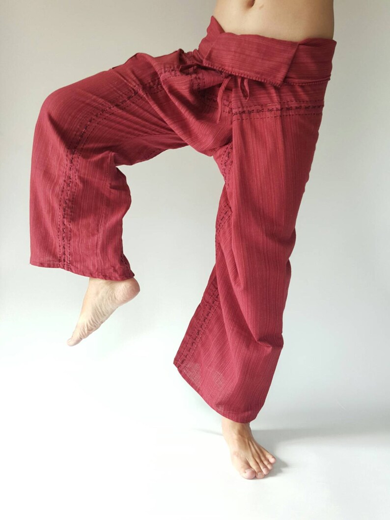 TC8003 Hand Sewing Inseam design for Thai Fisherman Pants Wide Leg pants Wrap pants Unisex pants