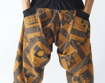HC0408 Samurai Pants  - elastic waistband and cuffs - Fits all!  Unisex pants