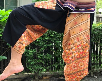 SR0675  Samurai Pants Harem pants have fisherman pants style wrap around waist