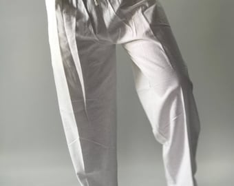 CH0544 Meditación blanca pura, Pantalones de masaje de yoga para hombres, Pantalones de yoga tailandés