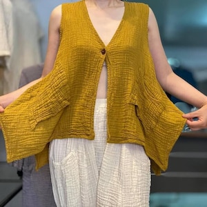 CG0260 Lady blouse Cotton Gauze Handmade Ethically, Unisex, Comfortable to Wear