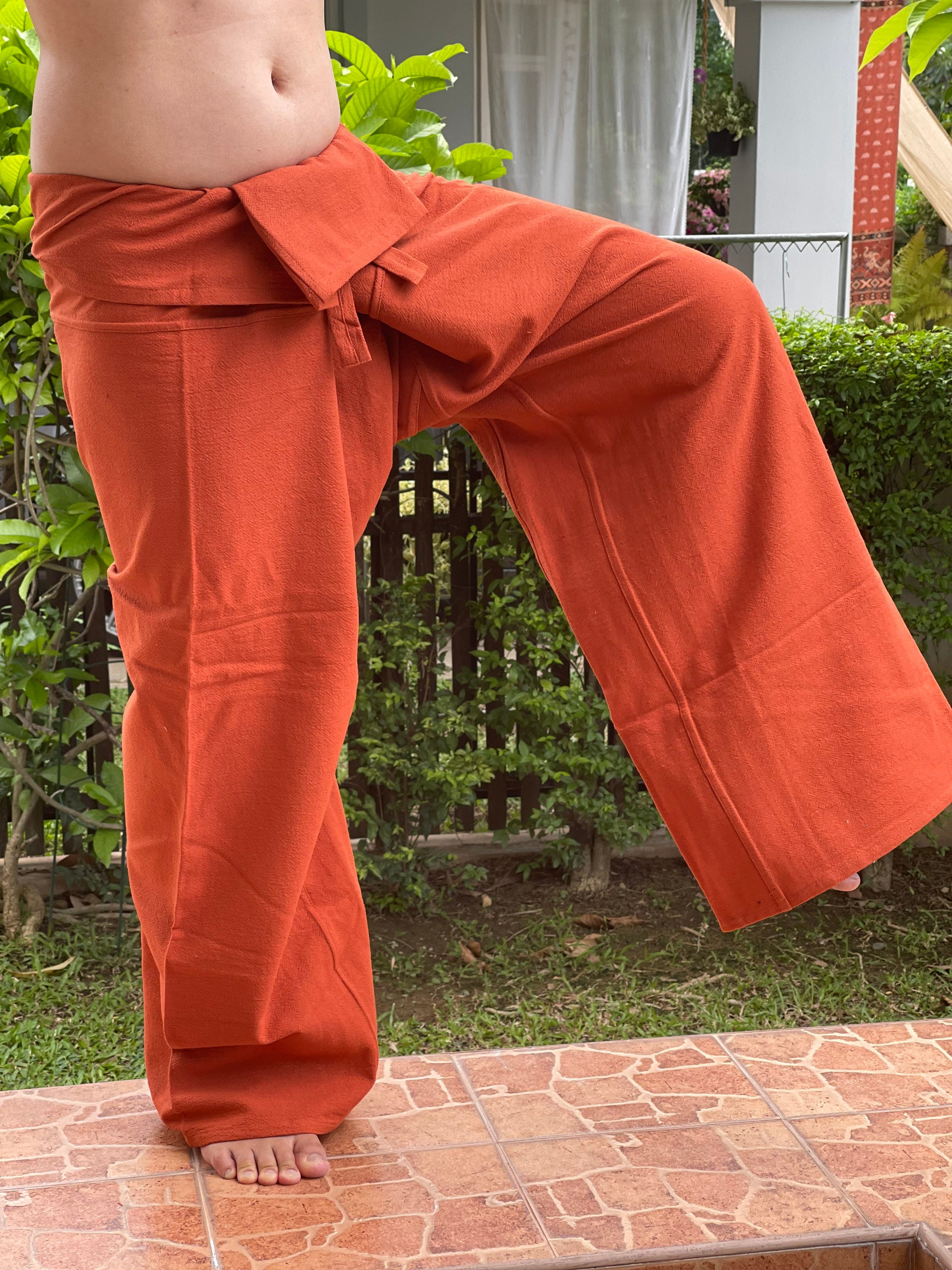 FL0001 Brick Orange Thai fisherman/Yoga are pants Free-size: Will fit men or woman