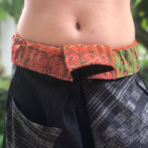 SR0026 Samurai pants with Unique Hilltribe fabric Wrap Around