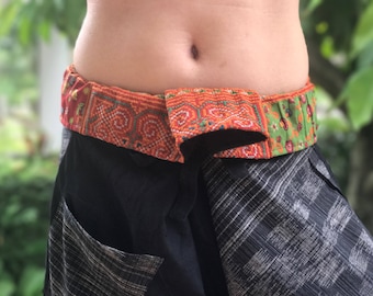 SR0026 Samurai Hose aus Einzigartige Hill tribe Stoff Wrap around