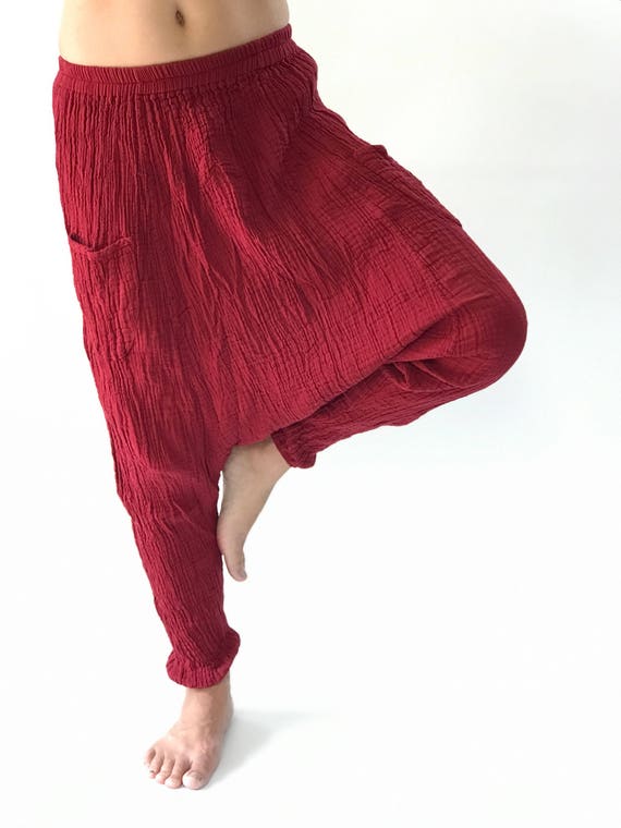 CG0226 Cotton Gauze Harem Pants Super Soft Baggy Unisex Harem Etsy