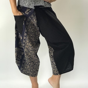 SR0457 Samurai Pants Harem pants have fisherman pants style wrap around waist