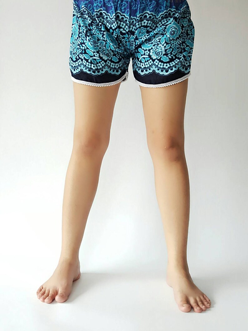 PP0036 Lace Shorts Elephant Print Beach Summer Hippies Boho Fashion Chic Clothing Aztec Ethnic Bohemian Ikat Boxers Short Pants Unique