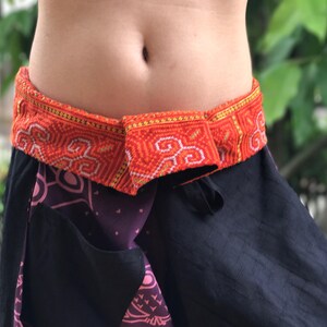 SR0434 Samurai pants with Unique Hilltribe fabric Wrap Around