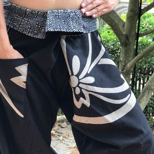 SR0801 Samurai Pants Harem pants have fisherman pants style wrap around waist