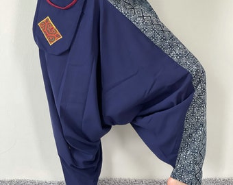 HR0128 Hilltribe Harem Pants Unisex Low Crotch Trousers