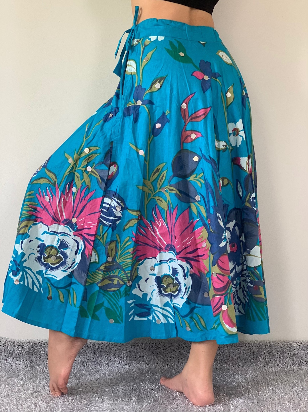 スカート Y's INDIAN JACQUARD PRINT FLARE SKIRT 2 Y's JACQUARD LEFT FLAP FLARE SKIRT Black 2