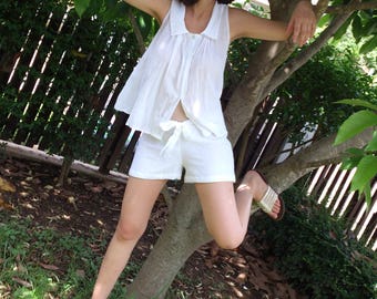 SP0030 White Beach Summer Fashion Chic Clothing CUTE Short Pants