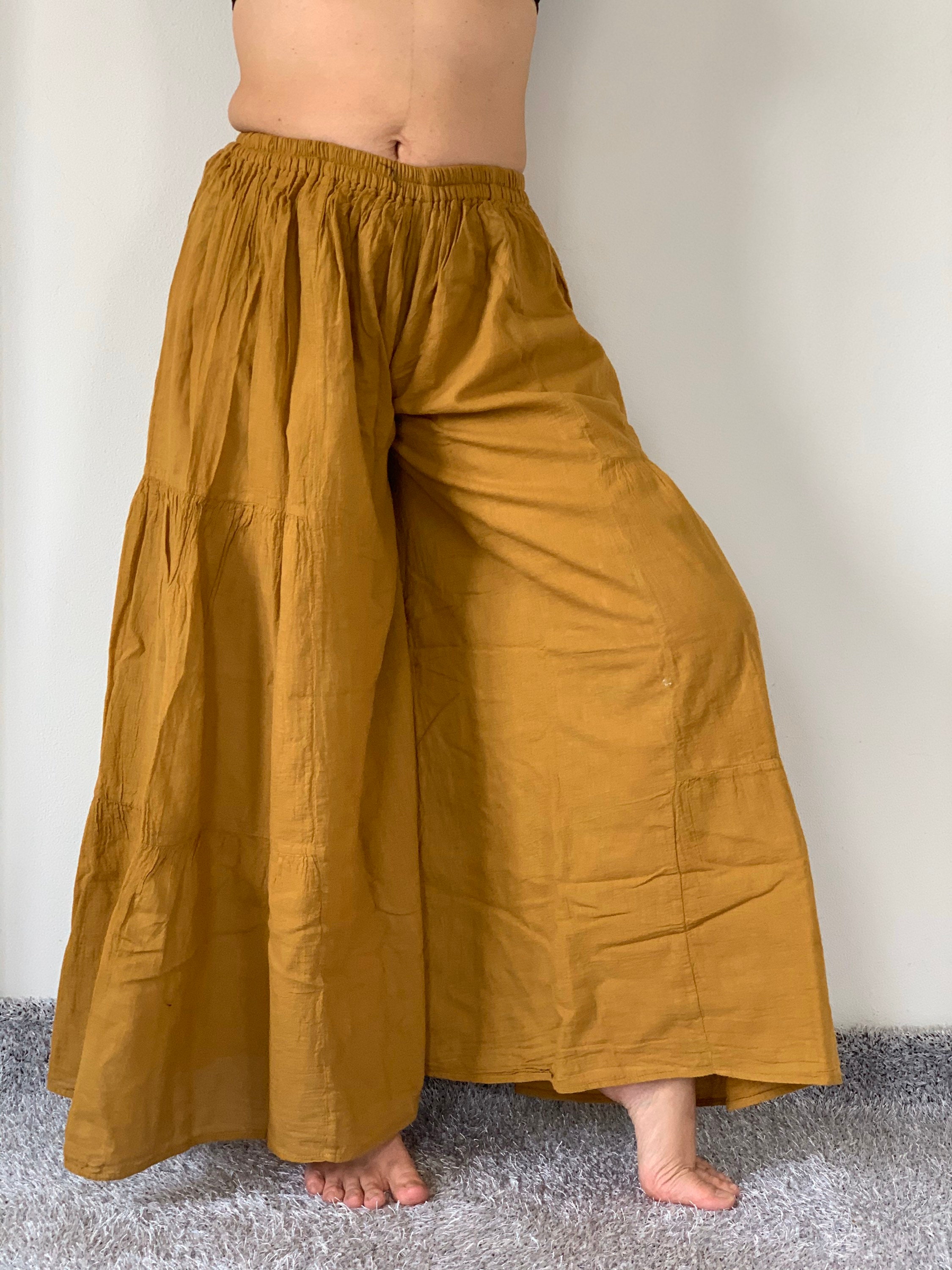 CG0007 wide leg Cotton Gauze lady Pants Super Soft. Gaucho Etsy