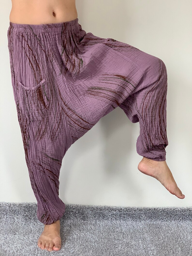 CG0060 Cotton gauze pants Harem Pants super soft rayon baggy Etsy