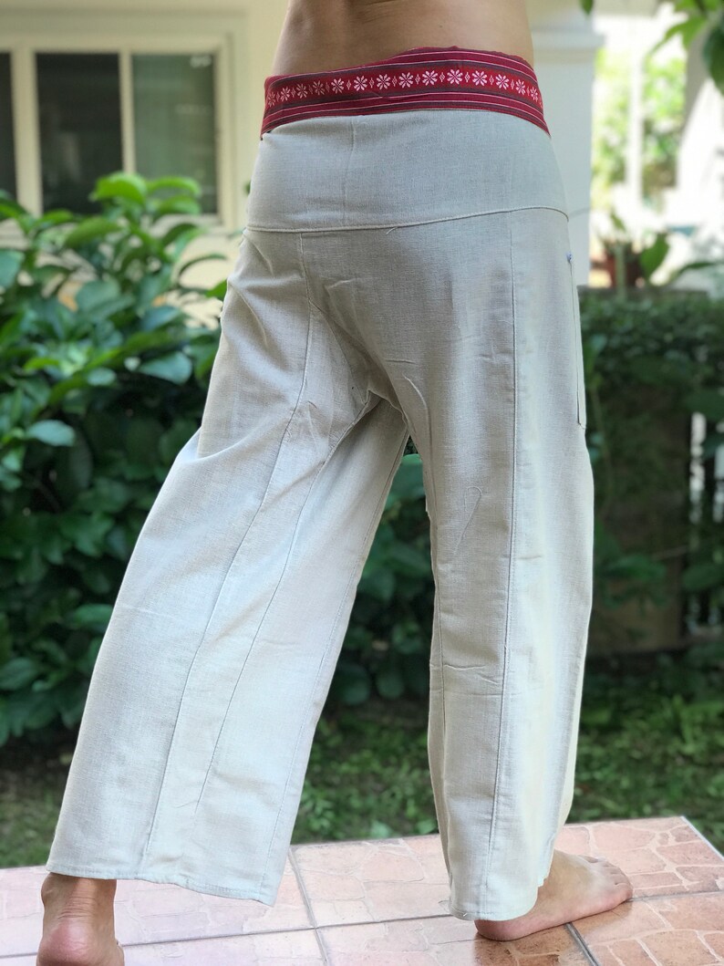TCP0076 LIGHT BROWN Thai fishermanYoga are pants Free-size Will fit men or woman