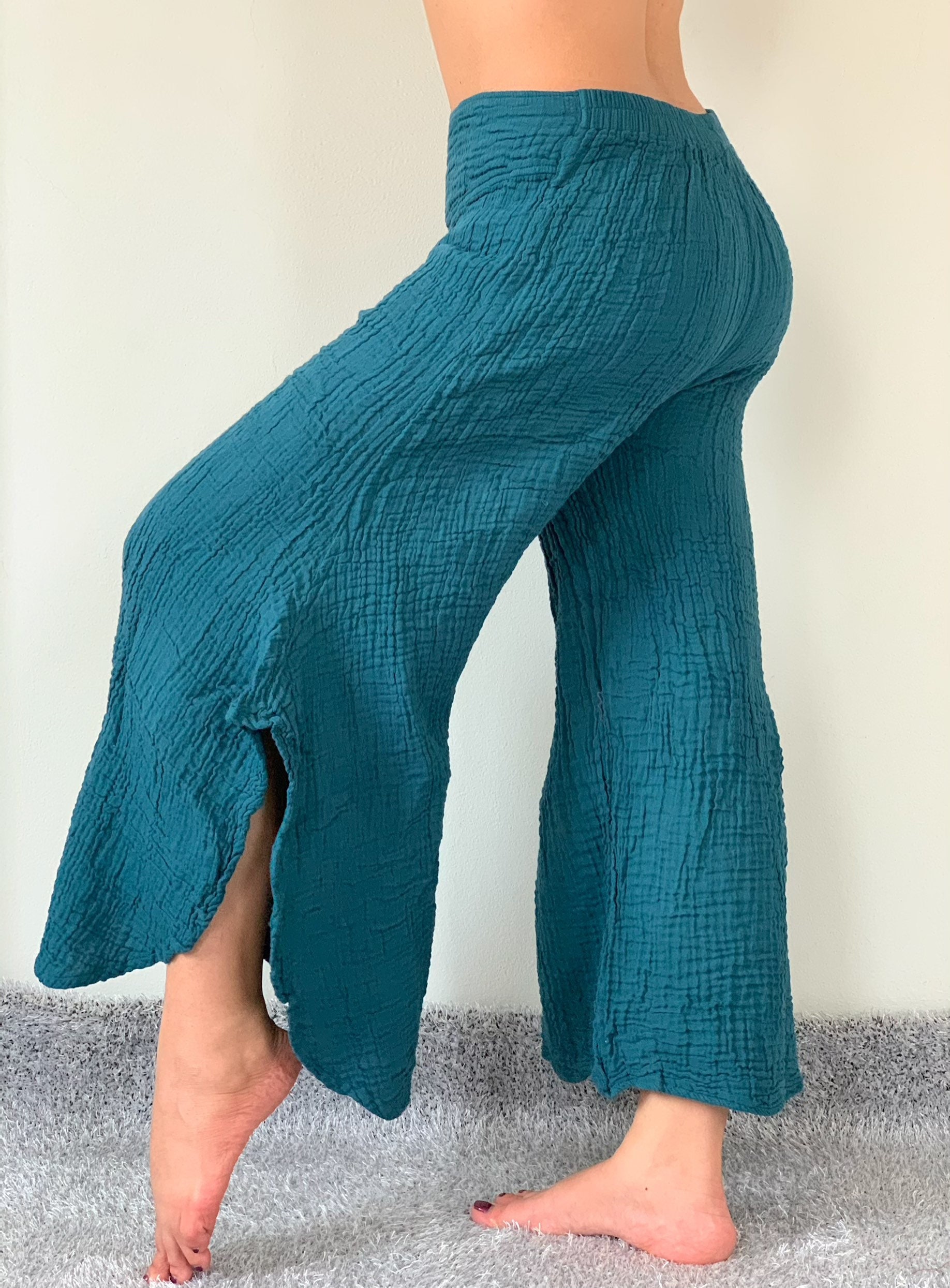 CG0334 Lady Soft Wide Leg Style Lady Pants With Elastic Etsy UK