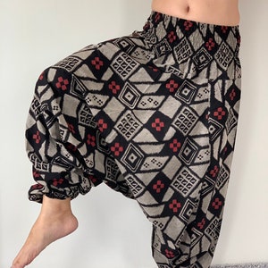 HR0103 Aladdin Pants, Harem Pants 100% Cotton Harem Pants Unisex Low Crotch Yoga Trousers