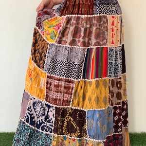 SK0811 Patchwork Bohemian Skirt. Long skirt, boho style, Beach Skirt