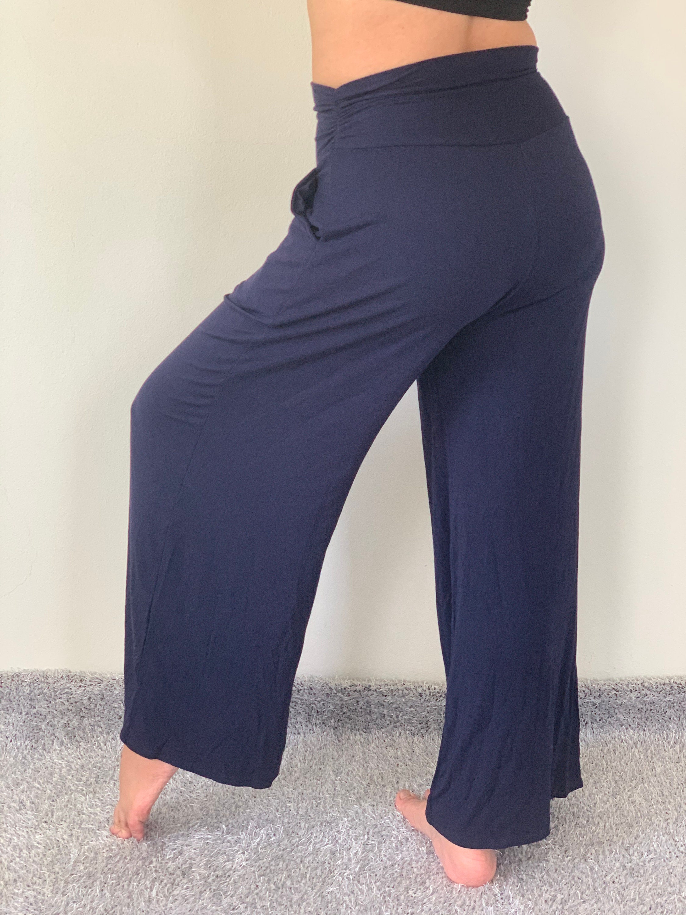 Buy WL0303 Stretch Wide Leg Yoga Pants High Waist, Yoga Pants Elastic Waist  Wide Leg Online in India 