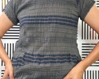 CG0506 Muslin Layer Gauze  Blouse,Textured/gauze cotton Top, Women's Cotton Gauze Top / Short Sleeve Top,Women's Blouse.
