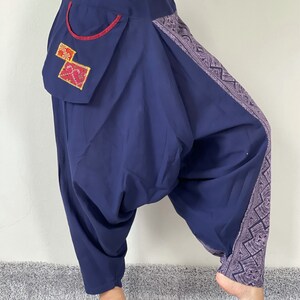 HR0154 Hilltribe Harem Pants Unisex Low Crotch Trousers