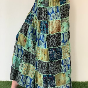 SK0810 Patchwork Bohemian Skirt. Long skirt, boho style, Beach Skirt