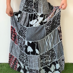 SK0818 Patchwork Bohemian Skirt. Long skirt, boho style, Beach Skirt
