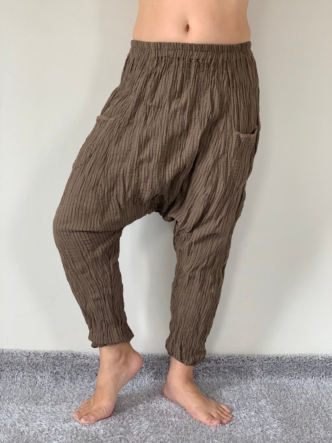 CG0046 Cotton Gauze Yoga Pants Super Soft. Elastic Waist in Etsy