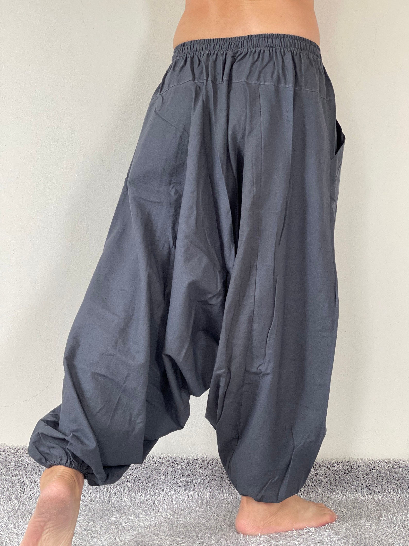 HAREM PANTS LOW CROTCH BLACK