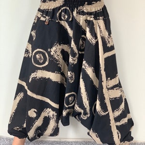 HR0102 Aladdin Pants, Harem Pants 100% Cotton Harem Pants Unisex Low Crotch Yoga Trousers