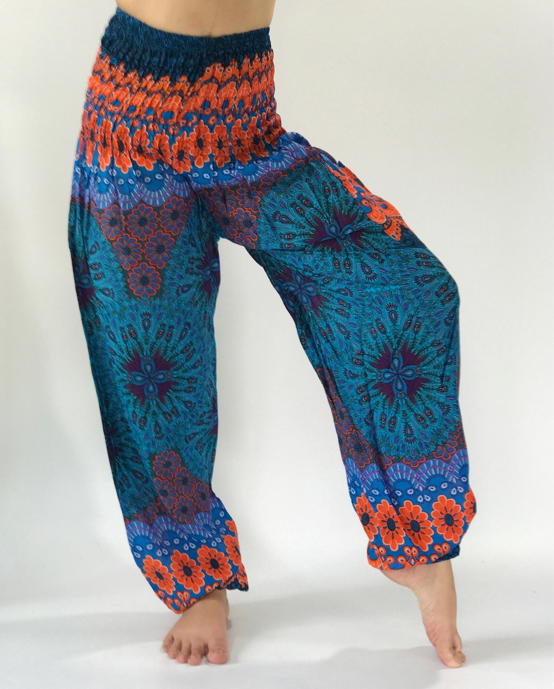 SM0047 Thai Genie Pants Comfy Trouser Gypsy Pants Rayon - Etsy