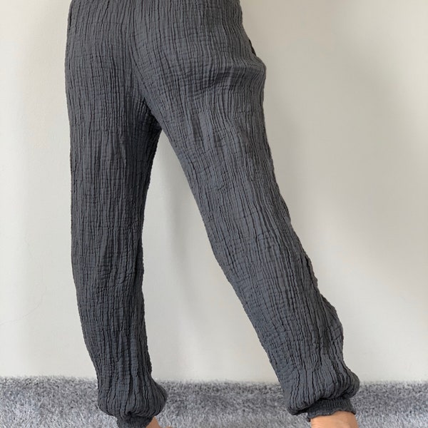 CG0024 Cotton Gauze  Yoga Pants Super Soft. Elastic waist