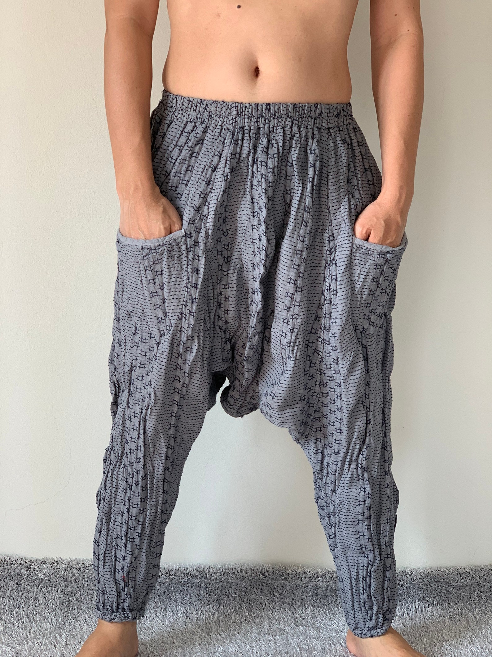 CG0187 Cotton gauze pantsDouble Cotton Gauze Harem Pants for Etsy