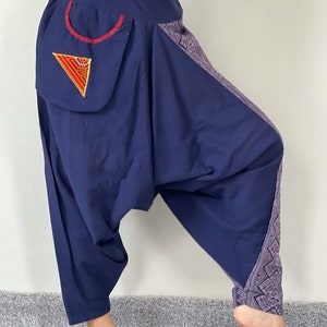 HR0144 Hilltribe Harem Pants Unisex Low Crotch Trousers