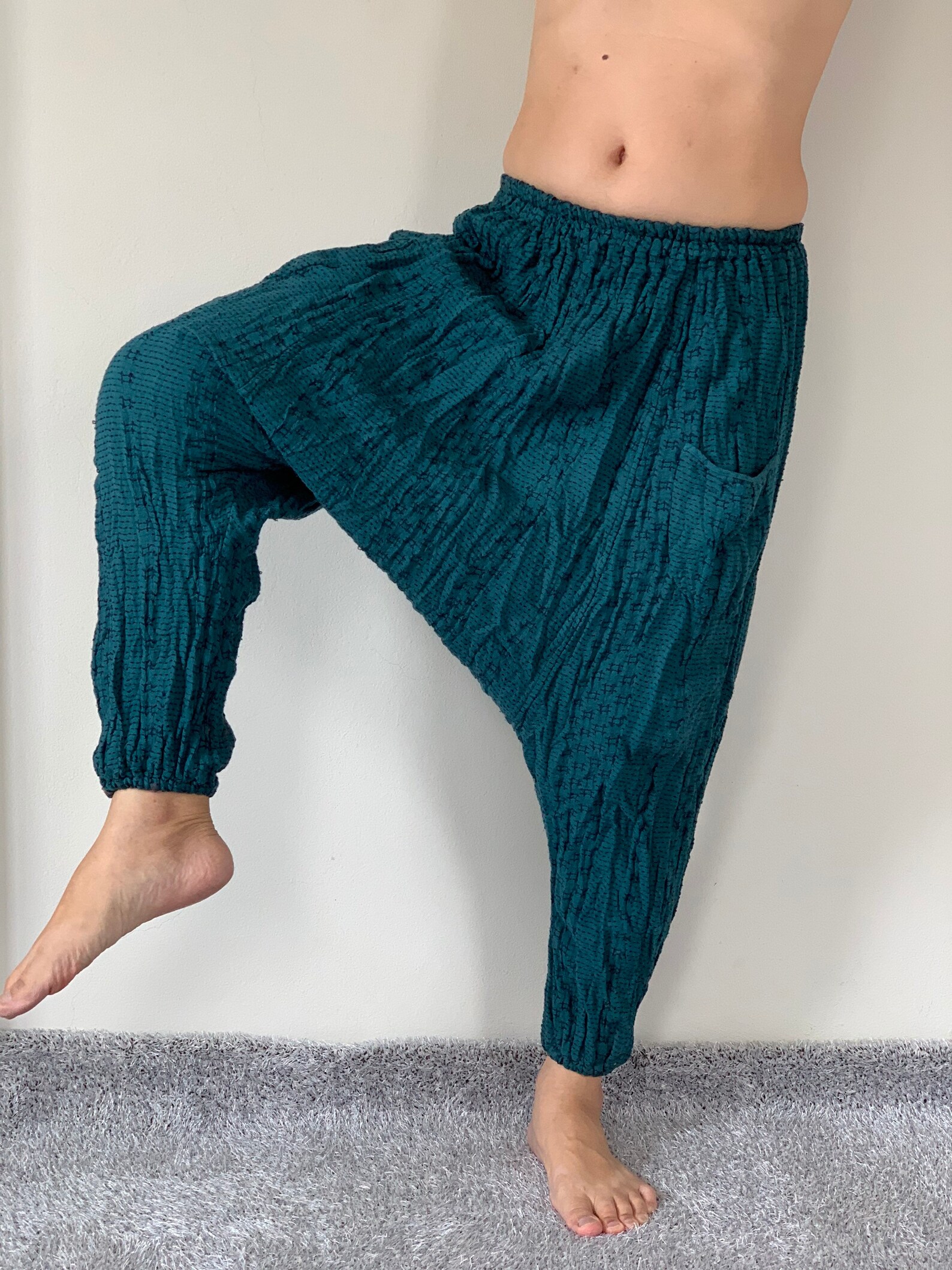 CG0132 Cotton Gauze Pants Harem Pants Super Soft Baggy Unisex Etsy