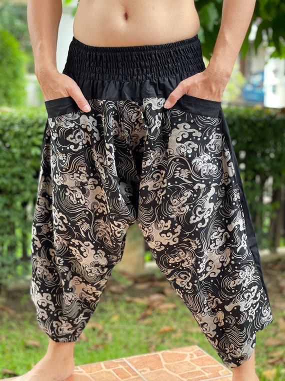 HC0108 Pantalones Samurai Pantalones Harem de Moda para Hombre Pantalones  de Yoga Pantalones Casuales de Algodón -  México