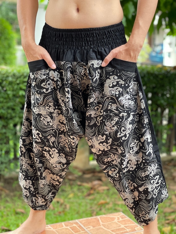 HC0108 Samurai Pants Men's Fashion Harem Pants Yoga Pants Casual Cotton  Bottoms 